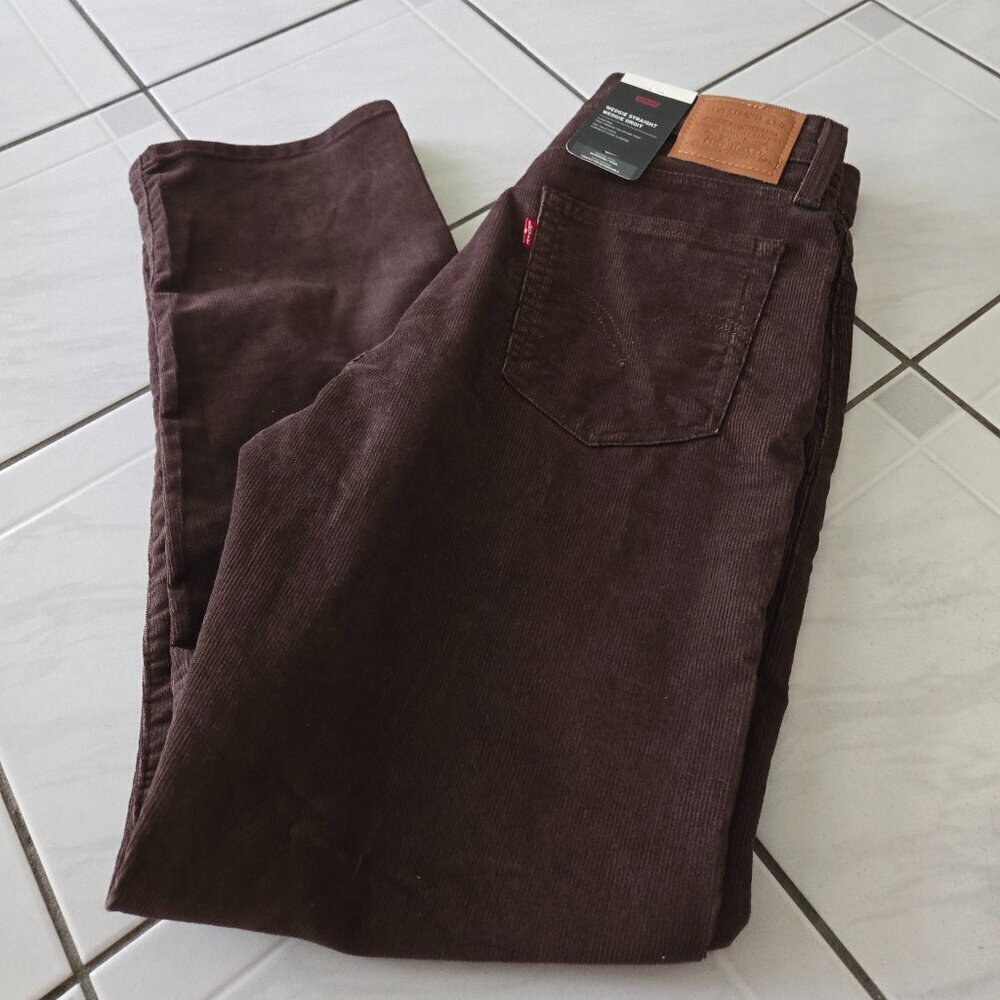 NWT Levi's Wedgie Straight Corduroys Brown 28